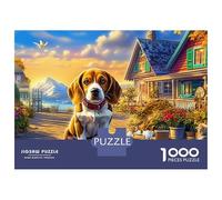 Beagle Puzzle 1000 Pièces Carton Épais Beagle en Plein air Relaxation Idée Cadeau Puzzle De Collection Impression Nette Pas De Bavures 52x38cm/1000pcs
