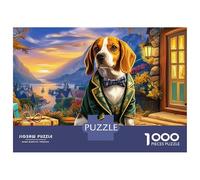 Beagle Puzzle 1000 Pièces Très Bonne Qualité Senior Beagle en Tenue Formelle Cadeau Fin D'année Activité Solo Impression Nette Carton Résistant 70x50cm/1000pcs