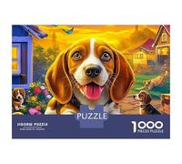 Beagle Puzzle 1000 Pièces Très Bonne Qualité Senior Beagle Souriant Cadeau Fin D'année Activité Solo Impression Nette Carton Résistant 52x38cm/1000pcs