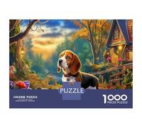 Beagle Puzzles Jeu De Société Adulte Activités Familiales Stimulantes 1000 Stukjes Cute Pet Chien Casse-tête Qualité Premium pour Adultes 52x38cm/1000pcs