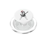 Beagle X-Mas Rock Music Chien avec Bonnet de Père Noël PopSockets PopGrip pour MagSafe
