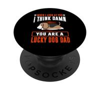 Beagle You are A Lucky Dog Dad Funny Puppy Dogs Lovers PopSockets PopGrip Adhésif