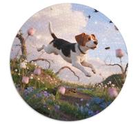 Beagle1000 Pièces pour Puzzles pour Adultes Et Enfants Animal de Compagnie chienPuzzle Circulaire, Jeu D'Intelligence, Art, Cadeau, Difficile, Impossible1000pcs (67.5x67.5cm)