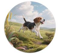 Beagle1000 Pièces pour Puzzles pour Adultes Et Enfants Animal de Compagnie chienPuzzle Rond, Jeu Éducatif, Challenge Toy, Décoration, Cadeau, Difficile, Impossible1000pcs (67.5x67.5cm)