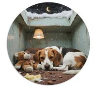 Beagle1000 Pièces Puzzles pour Adultes Et Enfants Animal de Compagnie chienPuzzle Circulaire, Jeu D'Intelligence, Art, Jouets Éducatifs, Difficile, Impossible1000pcs (67.5x67.5cm)