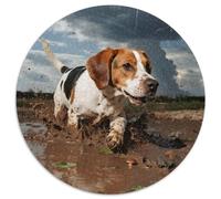 Beagle1000 Pièces Puzzles pour Adultes Et Enfants Animal de Compagnie chienPuzzle Rond, Doodle Puzzle, Décompression, Cadeau, Jouets Éducatifs, Difficile, Impossible1000pcs (67.5x67.5cm)