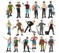 BEAHING 1 Ensemble de Figurines de Personnes assises Debout, 17 Styles, Miniatures réalistes en Plastique, Petits modèles Peints pour scènes Train ferroviaire