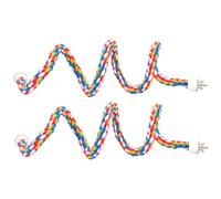 BEAHING 2 pièces perchoir en Corde à Oiseaux, perchoirs à Oiseaux en Corde colorée de 24 Pouces pour Cage avec Ventouse, Jouets Amusants pour perroquets pour Grimper, Accessoires de Cage, perchoir