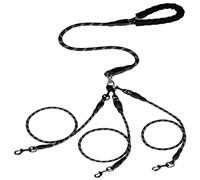 BEAHING 3 Chiens Laisse sans tangles, 360 ° Rotatif Anti-enchevêtrement 3 Lash Dog avec Une poignée Robuste, adaptée pour Transporter Plusieurs Animaux de Compagnie Bien-aimés pour Voyager