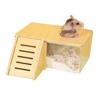 BEAHING Bain de Sable pour Hamster, 2 pièces/Ensemble, récipient de Bain Sable pour Hamster avec échelle, boîte Transparente, Kit Salle Douche et échelle pour gerbilles Lemming