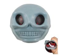 BEAHING Balle à Presser Anti-Stress en Forme de crâne Gothique, Jouet d'horreur Fantaisie pour Enfants et Adultes, Gris