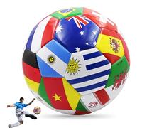 BEAHING Ballon de Football Adulte, Taille de Football Taille 5, Drapeau National 8, 5 Pouces, étanche PVC Jeune Adulte pour la Pratique du Train Ligue, Courbe