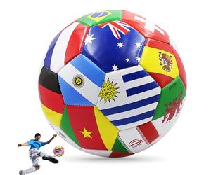 BEAHING Ballon de Football Adulte, Taille de Football Taille 5, Drapeau National 8, 5 Pouces, étanche PVC Jeune Adulte pour la Pratique du Train Ligue, Courbe