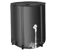 BEAHING Baril de Collecte d'eau de Pluie Pliable 13 gallons avec Robinet et tiges Support, capteur Pluie Portable résistant aux UV