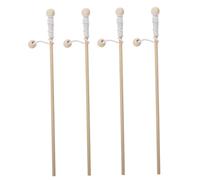 BEAHING Bâtons de pêche magnétiques en Bois, Outil de Canne à pêche magnétique pour Enfants d'âge préscolaire, 4 pièces