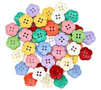BEAHING Boutons à fleurs colorés assortis en vrac de 0, 7 pouces, 50 pièces, boutons de couture à fleurs pour l'artisanat couture, chemises, décorations vêtements