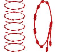 BEAHING Bracelets à cordes d'été Bracelet rouge Bracelet Bracelet Réglable Kabbalah Red Knot String Bracelet Amulet For Protection, Evil Eye et Good Luck for Friendship 6 Pieces,