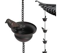 BEAHING Chaîne de Pluie: 94, 5 Pouces, Mobile Suspendu, 8 Attrape-Bains d'oiseaux, Ornement de Jardin antirouille pour décoration intérieure et extérieure