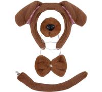 BEAHING Costume de Chien pour Enfants, Ensemble de 4 pièces, Peluche Mignonne décorative, Comprend Oreilles, Queue, Nez, nœud Papillon, Costume d'halloween