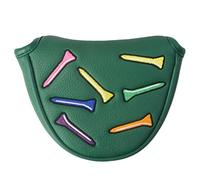 BEAHING Couverture de Putter d'arbre Central Broderie en Cuir PU Half Mallelet Putter Cover avec magnétique pour Hommes Femmes Golf Enthousiasme, tête