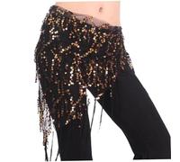 BEAHING Écharpe de Hanche Triangulaire Brillante avec Frange, Jupe légère et Respirante pour Costume de Danse, Bandeau Spectacle