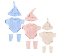 BEAHING Ensemble de 3 vêtements de poupée Doux pour poupée 7, 9 Pouces, Tenues réutilisables respectueuses la Peau pour Les Nouveau-nés Filles et garçons