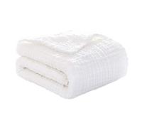 BEAHING Ensemble de Serviettes pour bébé en Mousseline de Gaze Coton 6 épaisseurs, 5 Gants Toilette absorbants Super Doux Blancs pour Nouveau-nés