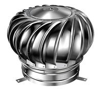 BEAHING Éolienne, évent de toit de 11 pouces ventilateur rond rond en acier inoxydable en acier inoxydable Rotation Turbine toit pour conduits ventilation, cheminées, fermes
