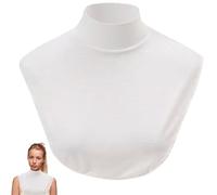 BEAHING Fake Coldurtleneck for Women Cotton Modal Solid Thermal Détachable Fausse Col Collier Protection de la Vie privée East Match Faux Turtleneck Femmes, Blanc, Faux col roulé
