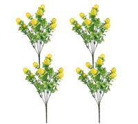 BEAHING Fausse Branche de Citron, Branches de Citron artificielles, Fausse Branche de Citron avec Feuilles Vertes Bouquet de Citron