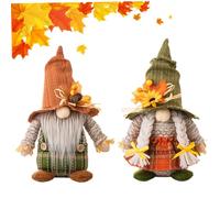 BEAHING Gonk d'automne 2 pièces, Gnomes d'automne en Peluche, Feuille 'érable de Tournesol pour décor de récolte Thanksgiving