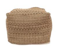 BEAHING Housse de Pouf carrée Ethnique 43, 2 x 43, 2 x 33 cm, Housse de Pouf en Coton et Lin, Amovible, Repose-Pieds, capacité pour canapé, Chambre à Coucher, Salon