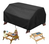 BEAHING Housse de Table de Sable et d'eau imperméable 40x40x20 '', Housse Table Pique-Nique d'extérieur pour Tout-Petits avec Cordon Serrage et Sangle Jambe