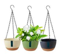 BEAHING Jardinières suspendues en Plastique à arrosage Automatique, 3 pièces, avec Plateau Amovible, Pot de Fleurs pour décoration de Balcon et Maison