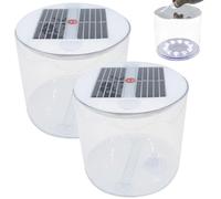 BEAHING Lanterne Solaire Gonflable, 2 lanternes de Camping solaires étanches avec LED Blanches, Lampe Pliable Portable avec poignée pour Camping, randonnée, Voyage