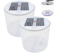 BEAHING Lanterne Solaire Gonflable : 2 lanternes de Camping solaires étanches avec LED Blanches, Portables et Pliables avec poignée en Cas d'urgence