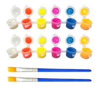 BEAHING Lot de 4 peintures phosphorescentes comprenant 2 bandes de peinture néon et 2 pinceaux, visage, corps, acrylique UV pour enfants, Halloween, Noël, peinture, œuvres d'art, bricolage, néon