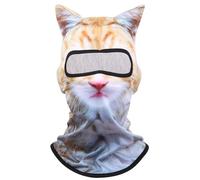 BEAHING Masque de Ski intégral Extensible en Forme de Chat, Masque Respirant à Motif Animal Mignon 3D pour Le Ski, Le Snowboard, la motoneige, Halloween