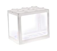 BEAHING Mini Aquarium empilable en Acrylique, Petit Bol à Poisson décoratif pour Bureau, décor de Table à thé, Blanc