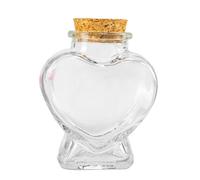 BEAHING Mini Bouteilles en Verre en Forme de cœur : bocaux de Rangement Transparents avec liège, Petits récipients pour l'artisanat et Les Souvenirs.