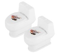 BEAHING Mini Toilettes 2 pièces, Jouets de farces avec émoticône de Caca 3D, Jouets d'eau 4 Pouces, Jeu tir Amusant pour Les Enfants, Toilettes