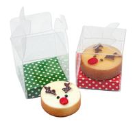 BEAHING Miniatures de Maison de poupée 2 pièces, gâteau noël en résine avec boîte Transparente, Accessoires Alimentaires Cuisson réalistes pour Exposition Maison poupée