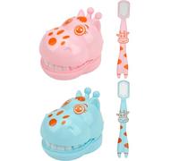 BEAHING Modèle de Dents de Girafe Dessin animé, démonstration avec Brosse à Dents, Ensemble Jeu Dentiste pour Enfants, éducation à l'hygiène, 2 pièces