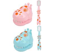 BEAHING Modèle de Dents pour enseigner aux Enfants, modèle de démonstration Girafe Dessin animé avec Brosse à Dents, Ensemble Jeu Dentiste pour Enfants pour la Culture d'habitudes hygiéniques