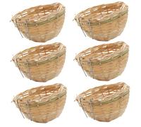 BEAHING Nid d'oiseau, nid d'oiseau en Bambou tissé 6 pièces pour Cage, Maison Faite à la Main 3.9x2.4 '', Bambou pour Petits perroquets
