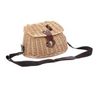 BEAHING Panier à Poisson en Osier: avec Couvercle et Sangles réglables, cantre de pêche Classique, léger, Vintage pour Pique-Nique, Poissons capturés