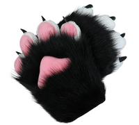 BEAHING Pattes de chat à fourrure, gants de pattes de pattes de chat mignonnes d'Halloween Thérian