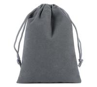 BEAHING Pochette à Bijoux en Velours, Sac à Cordon, Pochette de Rangement Douce et réutilisable pour fête de Mariage, Gris 7x9cm