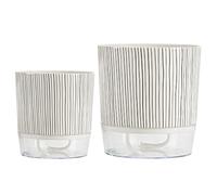 BEAHING Pots de Plantes à arrosage Automatique, 2 pièces, 4.3 et 5.5 Pouces, avec réservoir Profond, jardinière pour Plante araignée, orchidée, Violet Africain, Style 1