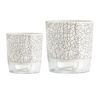 BEAHING Pots de Plantes à arrosage Automatique, 2 pièces, 4.3 et 5.5 Pouces, avec réservoir Profond, jardinière pour Plante araignée, orchidée, Violet Africain, Style 2